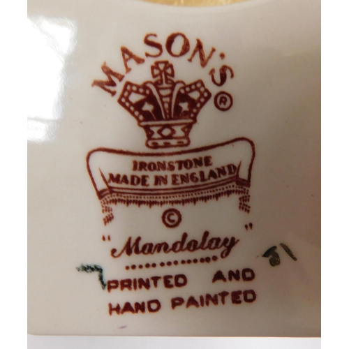 54 - Mason's Mandalay pattern - ceramic/lamp base & clock - no damage...