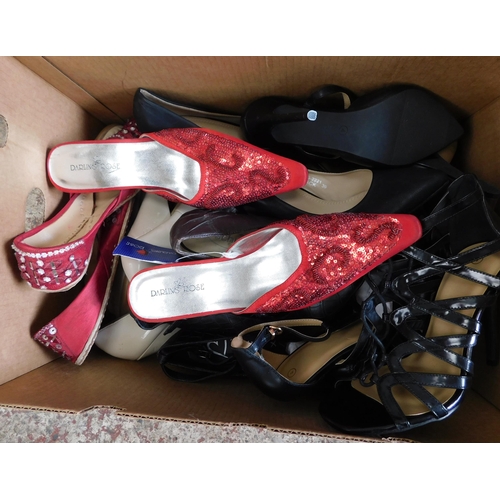 706 - Three boxes of new ladies fashion shoes - various designs and size