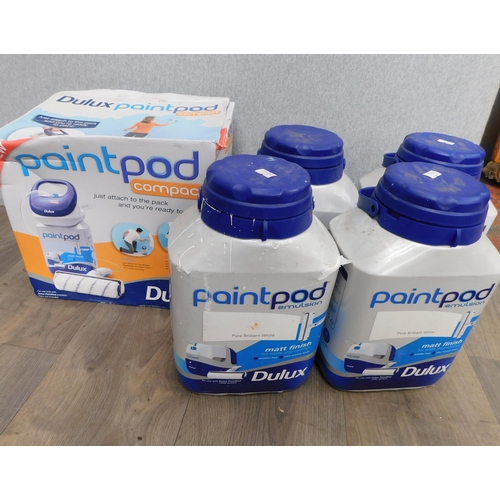 524 - Dulux paint pod and four tubs of paint