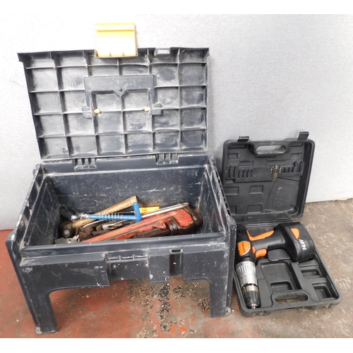 503 - Step stool tool box with tools