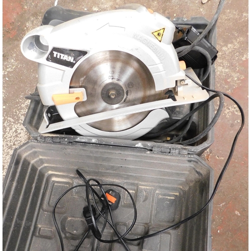 505 - Cased Titan circular saw W/O