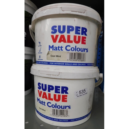 535 - 4 x 2.5l Supervalue matt emulsion - Cool Mint