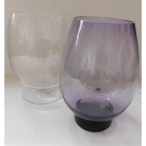 185 - Two - glass vases/approx. 10