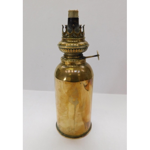 256 - Novelty/miniature - brass/shell case oil lamp