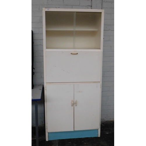 560 - Vintage kitchen cabinet with glazed doors