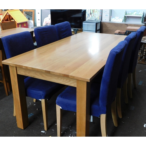 561 - Laura Ashley table and six high backed Ikea chairs