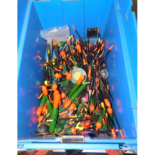 563 - Two fishing boxes incl. large amount of floats and nets etc.