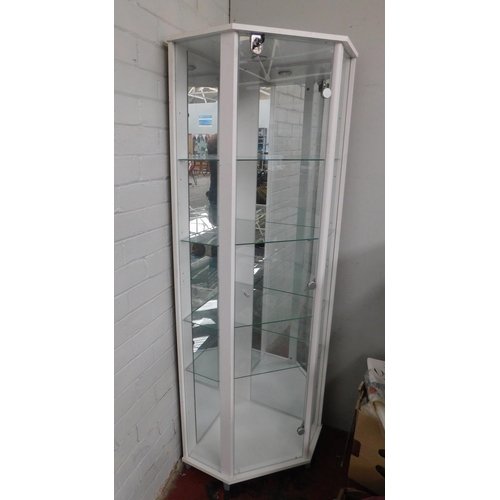 565 - Glass fronted corner display cabinet