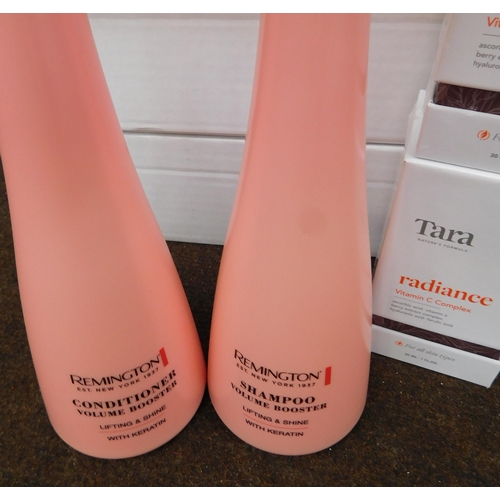 616 - Three boxed Tara Radiance Vitamin C complete - as new and four new/unused Remington 500ml shampoo vo... 