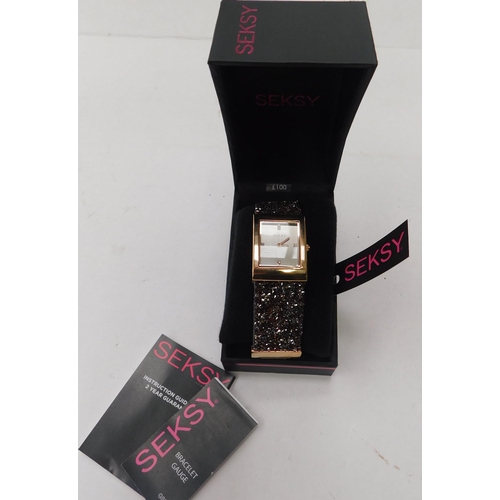 739 - Seksy ladies bracelet watch BNWT, booklet and box RRP £100