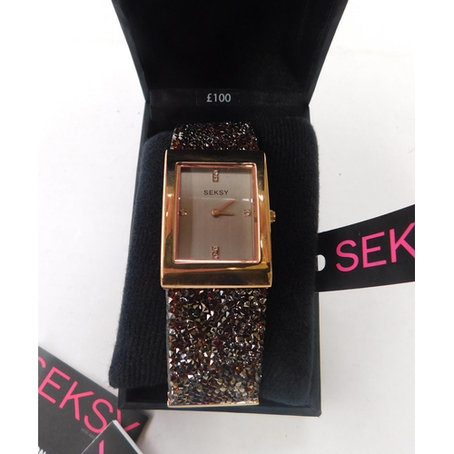 739 - Seksy ladies bracelet watch BNWT, booklet and box RRP £100