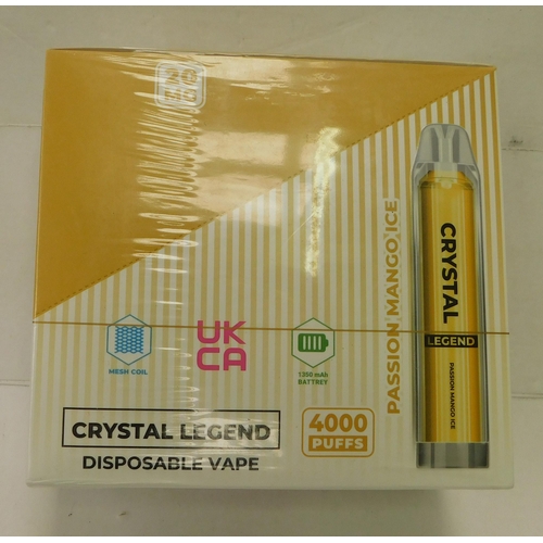 740 - Crystal Legend disposable vapes - 4000 puffs  - passion mango ice