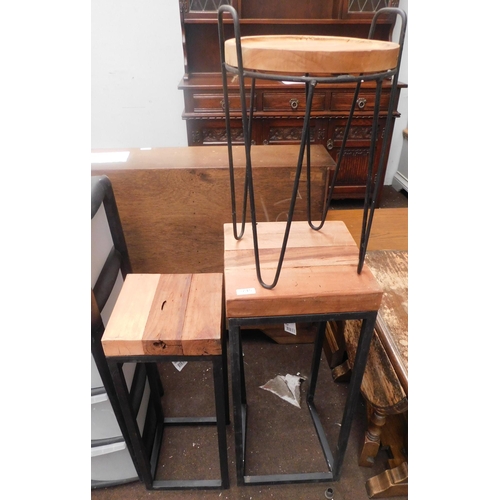 745 - Three industrial style side tables