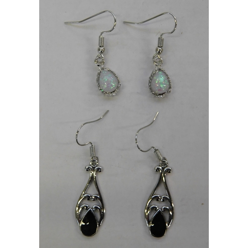 138 - Silver tone - earrings including teardrop