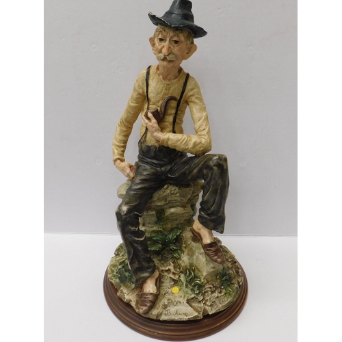 48 - Large/Capodimonte figure - signed/approx 18