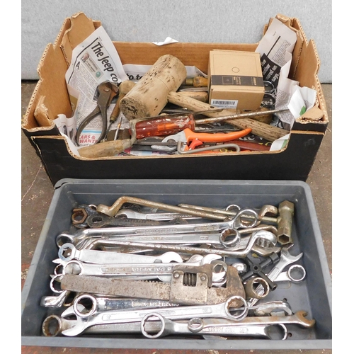 509 - Two boxes of spanners, sockets and tools