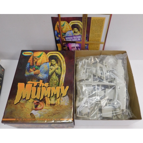 587A - Two boxed Moebius model kits - Frankenstein (completed) and The Mummy (unused)