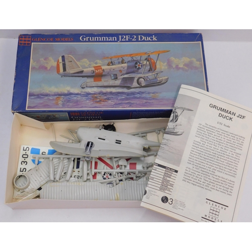 616A - Two boxed Glencoe models 1:48 scale, Grumman J2F-2 duck, Austro Hungarian Albatross (one sealed / on... 