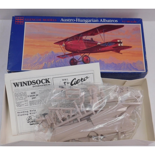 616A - Two boxed Glencoe models 1:48 scale, Grumman J2F-2 duck, Austro Hungarian Albatross (one sealed / on... 