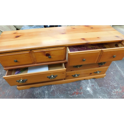 787 - Six drawer pine chest of drawers