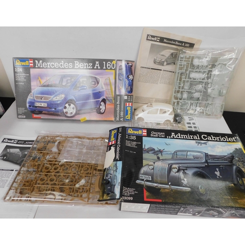 166 - Two - Revell/model kits including - Nos. 07319 & 03099 - Mercedes Benz & Admiral Cabriolet/boxed