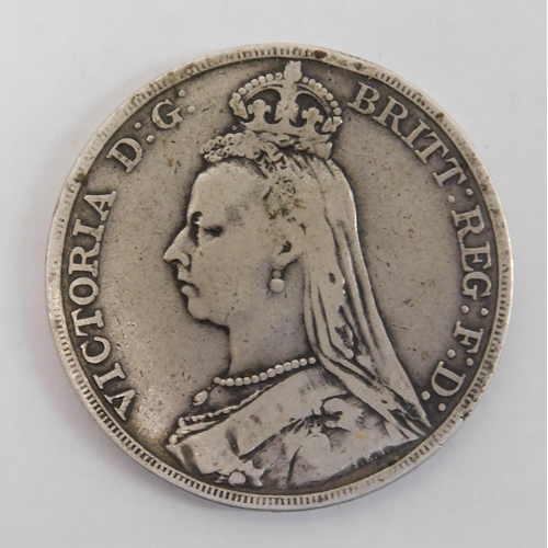 250 - Antique Victorian - 1892 dated/silver Crown coin