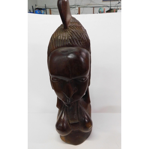 46 - African/mahogany carving - approximately 23