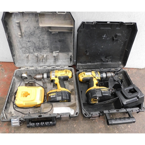 502 - Two boxed DeWalt 18V drills with charger - unchecked