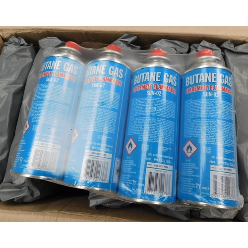 539 - Full box of Butane gas cans - 7x packs of four - 227g