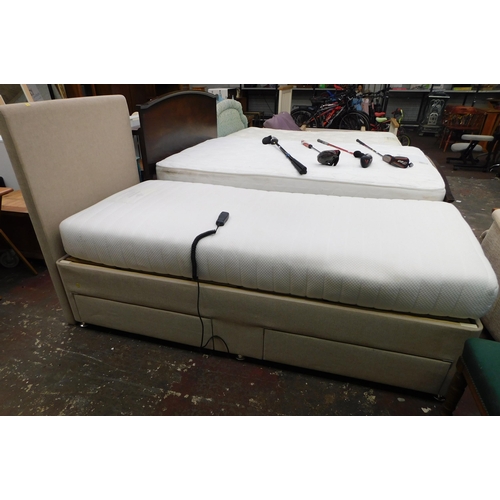 542 - Two drawer single divan bed with electric rise etc.