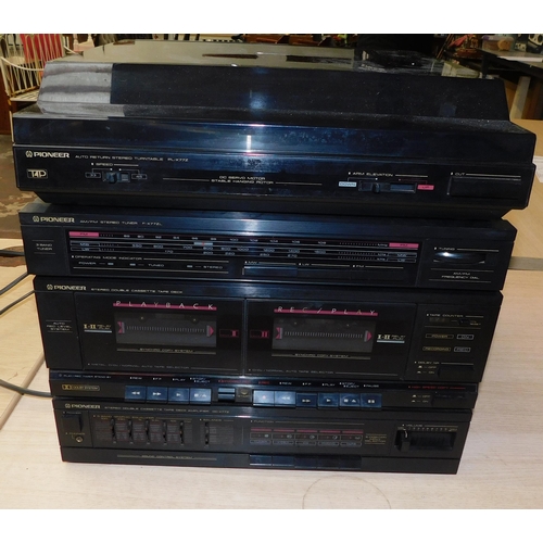 610 - Pioneer Stacking system W/O incl. turntable PL-X772, stereo tuner P-X77ZL, double cassette tape deck... 