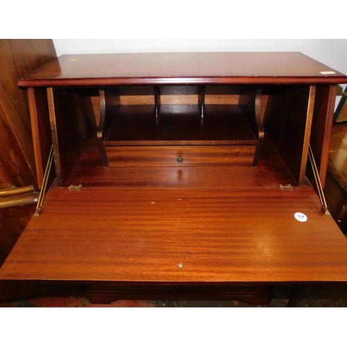 628 - Mahogany drop fronted writing desk