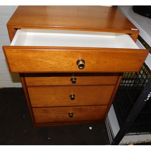 630 - Retro five drawer chest of drawers