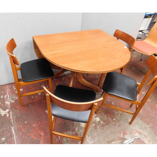 631A - Mid Century teak drop leaf table and four chairs