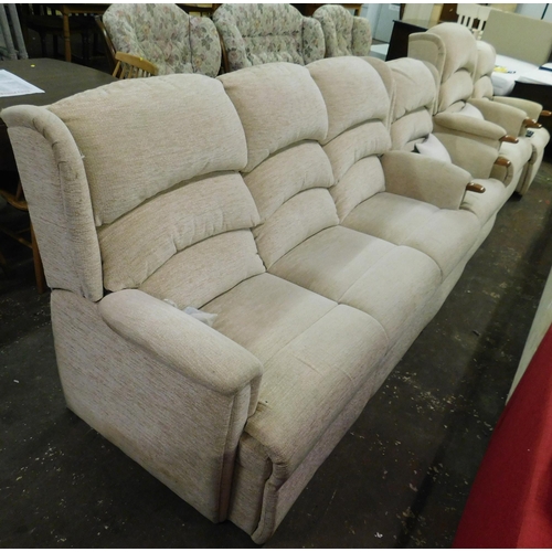 646 - HSL Two armchairs, electric rise and recline armchair and two seater sofa