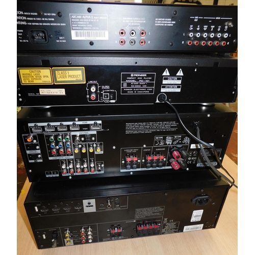 705 - Four amps; Sony STR-DH520, Pioneer VSX-324, Arcam AlphaII and 1 other