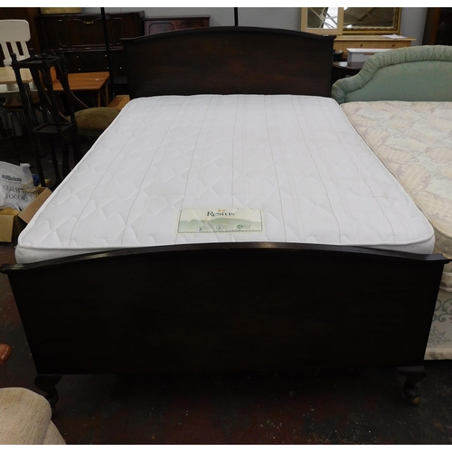 766A - Vintage double bed and mattress with sprung base