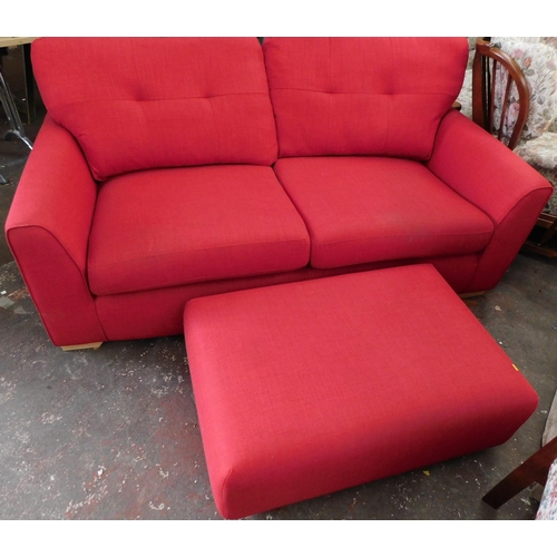 791 - Modern two seater sofa and large matching pouffe