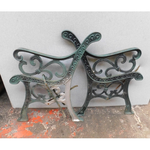 793 - Pair of heavy cast bench ends