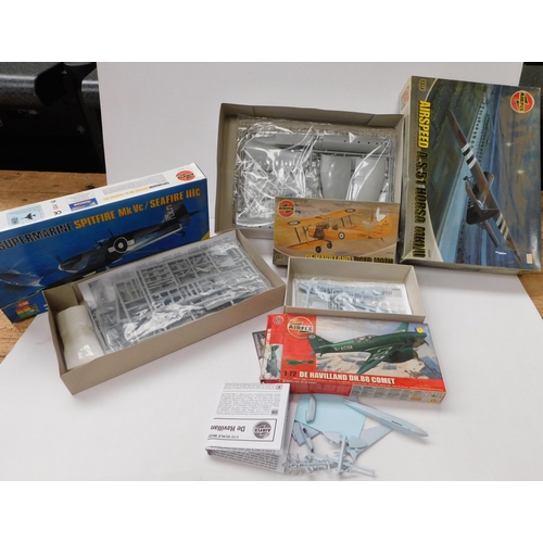 85 - Four - Airfix/model kits including - De Hauilland/Spitfire & Airspeed Hursa - boxed