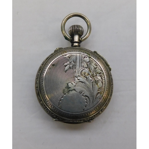 109 - Antique - silver cased/ladies pocket watch