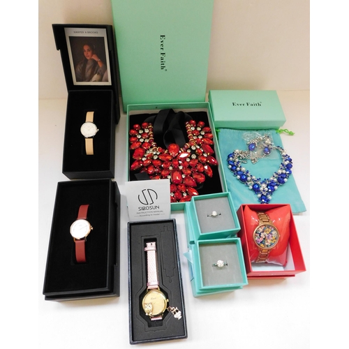 180 - Jewellery & watches including - Cath Kitson/Harper & Brooks & silver rings - as new