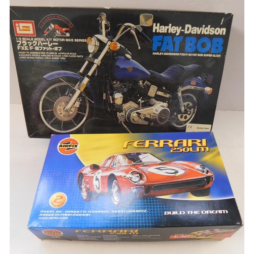 298 - Harley Davidson/Fat Bob - & Airfix/Ferrari 250LM - model kits