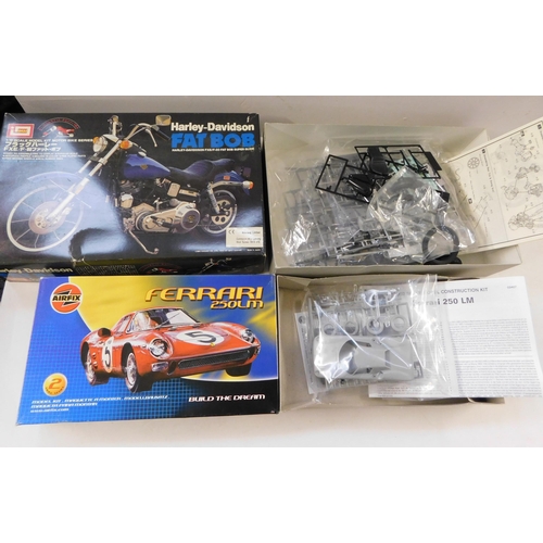 298 - Harley Davidson/Fat Bob - & Airfix/Ferrari 250LM - model kits