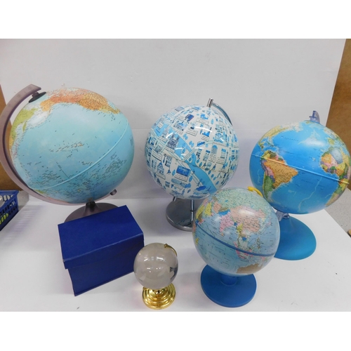 319 - Five - terrestrial desk globes...