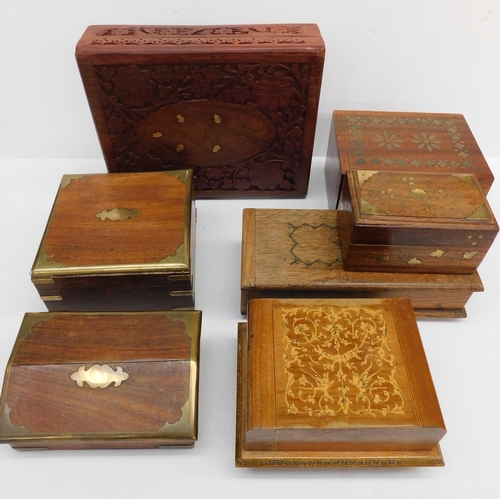 52 - Inlaid - wooden boxes...