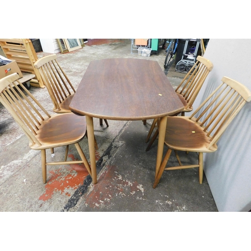 558 - Mid-century Dinette drop leaf table and four dining chairs