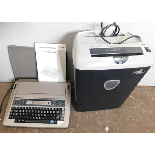 809 - Panasonic electric typewriter and shredder