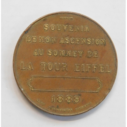 116 - 1889 dated - bronze token/First ascension of Eiffel Tower