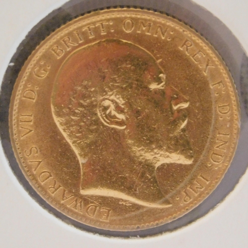 118 - Antique Edward VII/1909 dated - 22ct gold/full Sovereign coin - BUYERS COMMISSION 10%